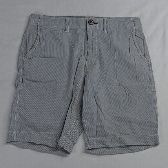 American Eagle 30 x 9" Blue White Stripe Classic Chino Shorts - Picture 1 of 7